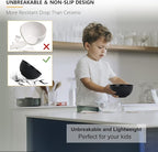 PYRMONT Cereal Bowl Sets of 8 Unbreakable Lightweight 26 OZ Bowls Set Microwave and Dishwasher Safe Wheat Straw Bowls for Soup, Oatmeal, Pasta, and Salad(Black)