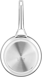 BRA COOKWARE Signature Deep Frying Pan | 11 inches Professional High Skillet | Stainless Steel Deep Frying Pan | All Stovetop Compatible | PFOA Free | w/o Non-Stick Coating | Polished Finish