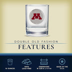 Heritage Pewter Minnesota Double Old Fashion | Double Rocks Glass 14 OZ for Liquor | Expertly Crafted Pewter Glass