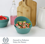 Homienly Wheat Straw Bowl Sets of 6-36oz Cereal Bowls,Microwave and Dishwasher Safe Bowls,Soup Bowl Sets Alternative for Plastic Bowls for Serving Soup,Salad(Green)