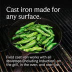 Field Company 10.25-Inch Cast Iron Skillet – Pre-Seasoned Frying Pan for Searing, Baking & Everyday Cooking, Lighter & Easy to Handle, Smooth, Made in USA (No.8, 2–4 Servings)