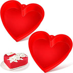 10 Inch Heart Shaped Cake Pans, 2 Pack Nonstick Large Heart Cake Molds Silicone Baking Molds for Cheesecakes, Chocolate Cakes, Brownies