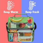 OPUX Lunch Box For Men Women, Insulated Large Lunch Bag Adult Work, Double Decker Lunchbox Meal Prep, Dual Compartment Leakproof Lunch Cooler, Soft Lunch Pail Tote Boys Girls Kids School, Green 12L