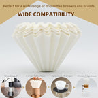 Pour Over Coffee Paper Filters 100 Count, Designed for Stagg XF, Kalita 185, Brumate & Chemex 6-Cup Pour Over Brewers, White Disposbale Coffee Filters Large Cone Shape Dripper Accessories