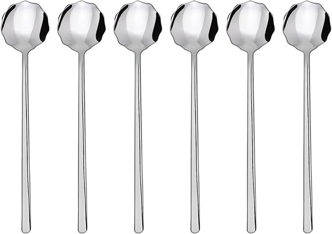 Creative spoons in multiple colors. They can be used to stir flower tea, coffee, and desserts. They're also great for decoration, collection, or as gifts. (silvery)