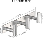 VAEHOLD Silvery Hat and Coat Wall Mount Rack - 3 Hooks for Robes, Bags, Keys, and Towels - Bathroom Towel Hanger Organizer (2 Pack)