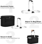 ALLCAMP OUTDOOR GEAR Insulated Cooler Bag Collapsible Portable Picnic Basket Cooler W/ Sewn in Frame (Medium Jet Black)