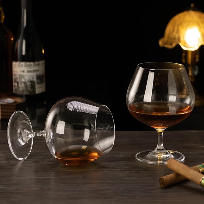 GLASKEY 22oz Large Brandy Snifter Glasses Set of 2,Crystal Cognac Glasses for Cognac,Brandy,Whiskey,Dishwasher Safe,Perfect for Home,Restaurants and Party