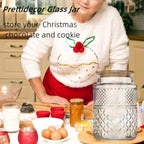 Large Glass Storage Jar, 60 FL OZ Glass Food Storage Containers with Bamboo Lid, Kitchen Containers Cereal Canisters Decorative Jar for Candy Snack Cookies Coffee Tea Nuts Airtight Glass Jars (Round)