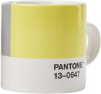 Pantone Porcelain Espresso Cup, Thick-Walled, Dishwasher-Safe, 120 ml, Illuminating 13-0647 & Ultimate Gray 17-5104, 18582
