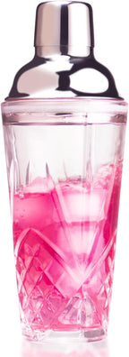 Cocktail Shaker, 14.5 Oz Glass Martini Shaker with Strainer for Bars, Whiskey, Cocktails, Silver