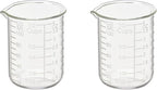 Ackers Etching Scale Measuring Glass -V-Shaped Spout Made of High Borosilicate Glass Measuring for Kitchen or Restaurant, Easy to Read, 120 ML (4 Oz)-Pack of 2