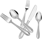 Silverware Set, 20-Piece Stainless Steel Flatware, 18/0 Stainless Steel Utensils, Dishwasher Safe, Modern Tableware for Home & Kitchen Dining (20 pieces for 4) (20)