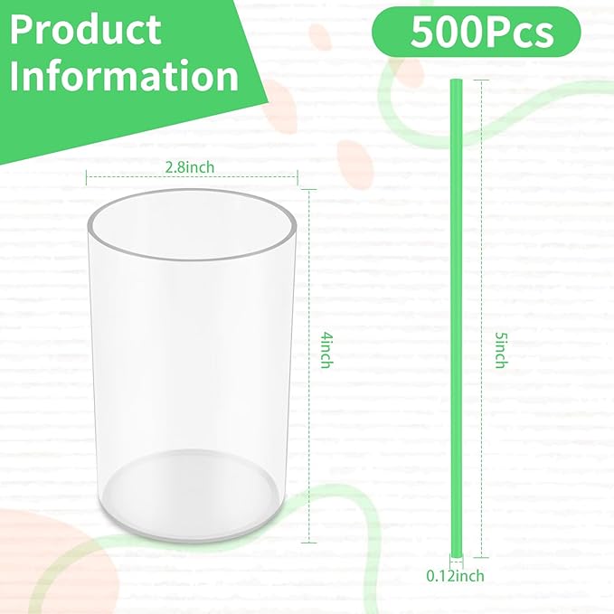 500 Pcs Neon Green Coffee Stir Sticks Set Jade Green Stir Stick Holder Acrylic Coffee Stirrers Holder Cocktail Straws Drink Stirrers for Coffee Bar Tea Party Supplies Restaurant Decor