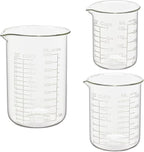 Ackers Etching Scale Glass Measuring Cup Set, Includes 1-Cup(8OZ),2-Cup(16OZ), and 4-Cup(32OZ) Liquid Measuring Cups, Dishwasher, Freezer, Microwave, and Preheated Oven Safe, Essential Kitchen Tools