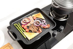 S·KITCHN Nonstick Grill Pan, Induction Stove Top Grill Plate, Glass Grilling Pan for Indoor, Gas Range Grill Panel/Skillet