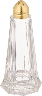 New Star Foodservice 22438 Glass Tower Salt and Pepper Shaker with Gold Plated Top, 1-Ounce, Set of 12