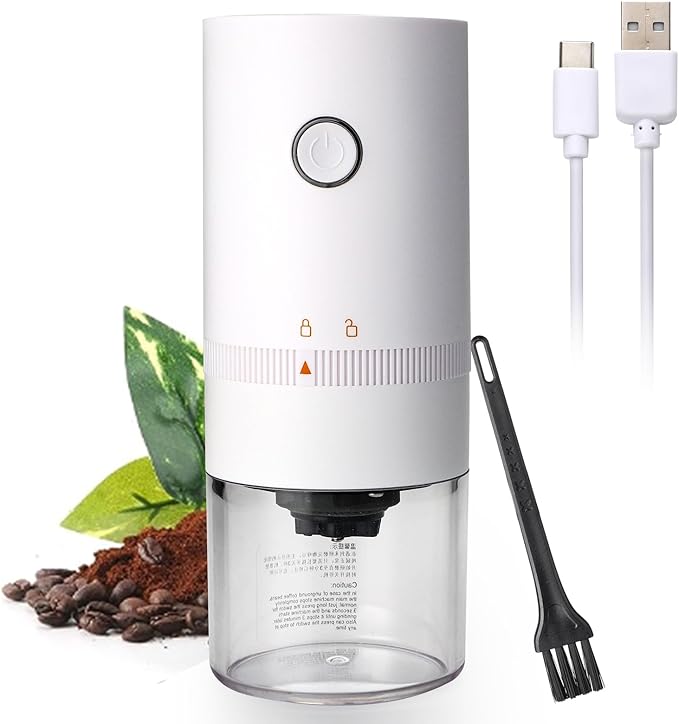 Portable Burr Coffee Grinder Small - Coffee Bean Grinder Electric with Multi Grind Settings for French Press, Cold Brew, Moka Pot, Pour-Over, Espresso Machine
