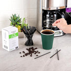 Restaurantware Restpresso 5 Inch Cocktail Stirrers 5000 Disposable Coffee Stirring Rods - Premium Odorless Black Plastic Stirrers For Coffee For Hot And Cold Drinks For Bars Or Offices