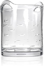 Rolf Glass School of Fish Ice Bucket | Glass Champagne Ice Bucket | Lead-Free and Diamond-Wheel Engraved | Designed and Engraved in the USA | Nautical and Coastal