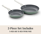 Calphalon® Ceramic Nonstick 8" and 10" Frying Pan Set, Silver Ash