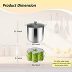 Stainless Steel Canning Pot with Rack & Lid, 21.5 QT Water Bath Canner for Canning, Complete Canning Supplies Starter Kit with Tools, Funnel, Jar Lifter, Tongs for Beginners and Home Use