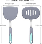 To encounter 2 Pieces Silicone Spatula set, Non-Stick Turner Spatulas, Heat Resistant Silicone Cooking Flipper for Eggs, Fish, Pancakes, Light Grey