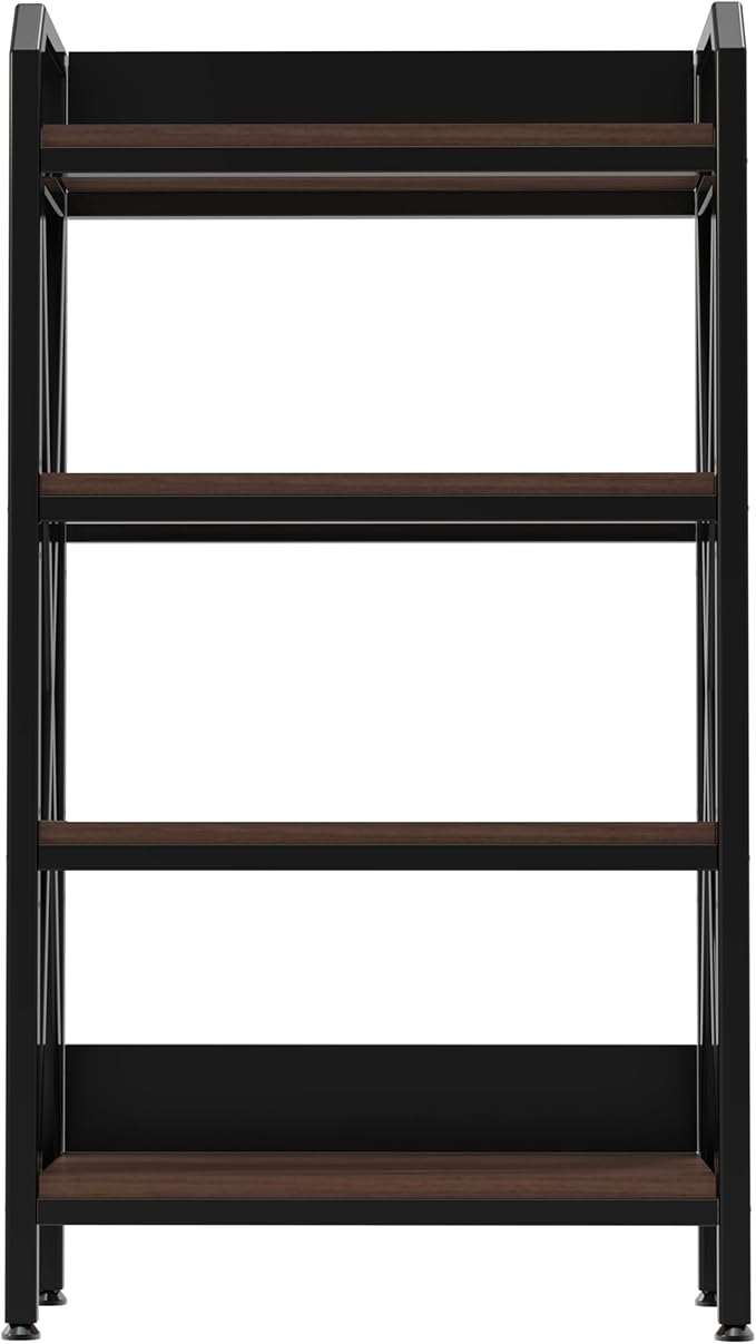 KEIKI 4-Tier Kitchen Bakers Rack with Storage, 55'' Microwave Stand, Bookcase Shelf Adjustable Shelves Freestanding, Bakers Rack for Kitchen, Garage, Pantry, Bathroom