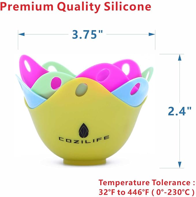Egg Poacher – COZILIFE Silicone Egg Poaching Cups with Ring Standers, For Microwave or Stovetop Egg Cooking, Kraft Box Packing, BPA Free, Pack of 4