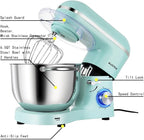 Aucma Stand Mixer,6.5-QT 660W 6-Speed Tilt-Head Food Mixer, Kitchen Electric Mixer with Dough Hook, Wire Whip & Beater (6.5QT, Blue)