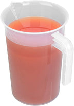 Restaurantware Measuring Cup, 4 Quarts Pack of 1 Conical Spout Liquid Scaling Vessel Embossed Ml and Oz Graduations, Clear Plastic Measuring Cup with Handle, For Cooking Baking For Oil Flour