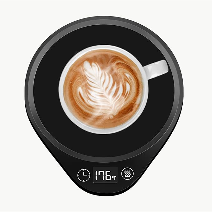 Coffee Mug Warmer Fast Heating, Auto Shut-Off, for Desk. 3 Temp Settings & 2-12H Timer. Keeps Beverages/Coffee Warm. Ideal Coffee Gift, for Offices,Travel & Corporate Gifts.