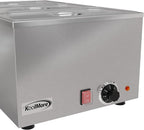 KoolMore Commercial Bain Marie Countertop Food Warmer, Soup Station, and Buffet Table Server with Three Serving Section, Stainless-Steel Steamer with Auto Shut Off (CFW-3), Silver