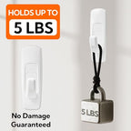 hookay 5lbs Utility Hooks, Damage-Free Hanging Wall Hooks, No Tools Removable Hanging Organizational Items in Living Spaces, 7 Hooks, 12 Adhesive Strips