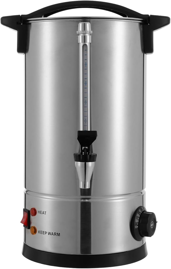 Coffee Urn, 160 Cup Coffee Percolator Commercial Coffee Maker, 25L Stainless Steel Coffee Maker Hot Water Beverage Dispenser Electric Coffee Urn For Catering, Wedding, Party (25L)