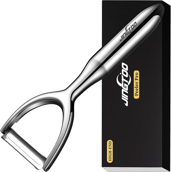 Premium Vegetable Peeler Stainless Steel，Ultra Sharp Peelers for Kitchen, Potato Apple Peeler Rotary Blade, Fruit Veggie Peelers Y Peeler Ergonomic Thickened Handle - 5 Years Warranty (Plain)