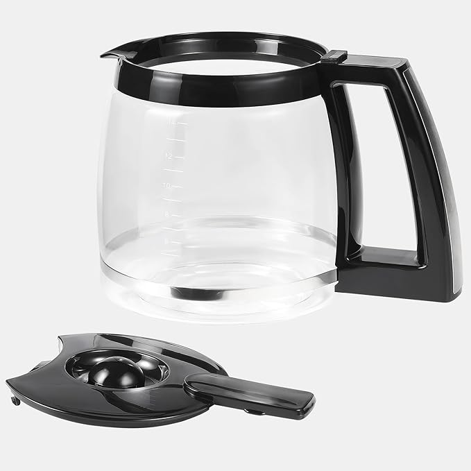 14 Cup Carafe Replacement Compatible with Cuisinart, Coffee Pot Replacement 14 Cup for DCC-3200, DCC-3200P1, DCC-2200, DCC-2600, DCC-2800, Heat-Resistant, Easy-Pour Spout