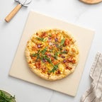 Pizza Stone for Oven and Grill, Heavy Duty Cordierite Baking Pan, Square Baking Stone for Bread, Cookie, 12x12 Inch