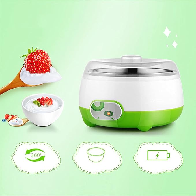 15w Yogurt Maker-Energy Saving,110v Yogurt Starter Machine Automatic Electric 1l Stainless Steel Container,Good Freshness/Transparent Lid,Home Yogurt Incubator For Greek Yogurt,6.74 * 4.33in