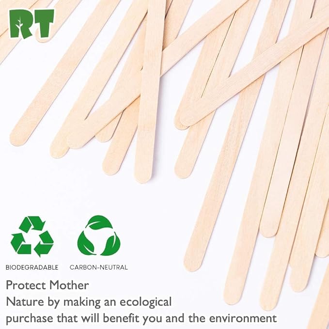 RT－Wooden coffee stirrer natural birch can be used for tea hot drinks and cold drinks the stirrer sticks 5.5"inch 1000 sticks packaging