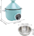 Zerodis Pot Tagines Non Stick Inner Pot Stainless Steel Basket Appetizer Bowls Tajine Style with Dome Cover Tagine Serving Dish 3.2 Liter Capacity Smart Pressure Cooker Cooker (US Plug 110v)