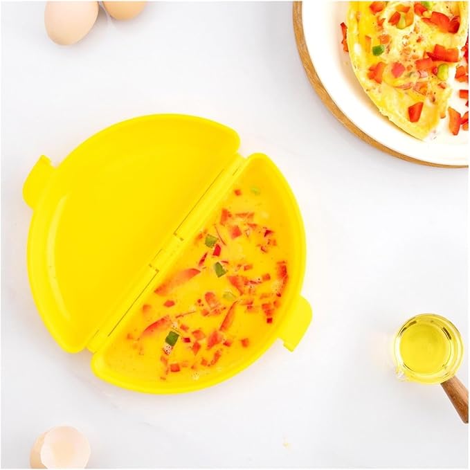 Omelette Maker, Omelette Mould, Silicone Egg Microwave Cooker, Non-Stick Egg Pan & Poacher For Breakfast Sandwiches, Non-BPA Oven/Microwave Safe Mold
