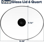 Oval 6 Quart Glass Lid Compatible with Hamilton Beach 33665G Slow Cooker, Clear Cooker Crock Pot Lid Replacement Part, 6qt Slow Crock Pot Lid Replacement