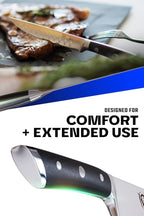 Dalstrong Steak Knives-4pc- Serrated Blade-Gladiator Series Elite-Forged German High-Carbon Steel-Table Dinner Kitchen Knives-Sheaths-Razor Sharp - Dinner Set-NSF Certified