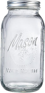 WELLIFE 1 Pack 64oz Wide Mouth Mason Jars,Half Gallon Mason Jar for Pickling, Canning, Fermenting and Food Storage, Microwave & Dishwasher Safe