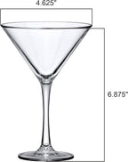 Amazing Abby - Vesper - 10-Ounce Plastic Martini Glasses (Set of 4), Plastic Cocktail Glasses, Reusable, BPA-Free, Shatter-Proof, Dishwasher-Safe, Perfect for Poolside, Outdoors, Camping, and More
