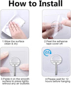 Adhesive Wall Hooks for Hanging Heavy Duty Towel Coat Hooks Waterproof Transparent Hook for Bathroom Shower Kitchen Keys Door Outdoor Home Improvement Utility Hook 8 Pack