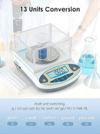 CGOLDENWALL Precision Lab Scale 1000g X 0.01g Digital Analytical Balance Laboratory Balance Jewelry Scale Scientific Scale 0.01g Accuracy 110V (1000g, 0.01g)