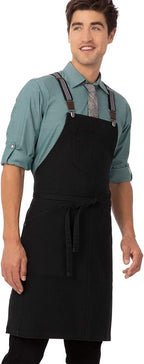 Chef Works Unisex Berkeley Bib Apron, Jet Black, One Size