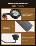 Manual Coffee Grinder,Hand Coffee Grinder with 30 Adjustable Settings,CNC 420 Stainless Steel Espresso Conical Burr-Portable Multi-Bearing Design for Pour Over,French Press & Moka pots